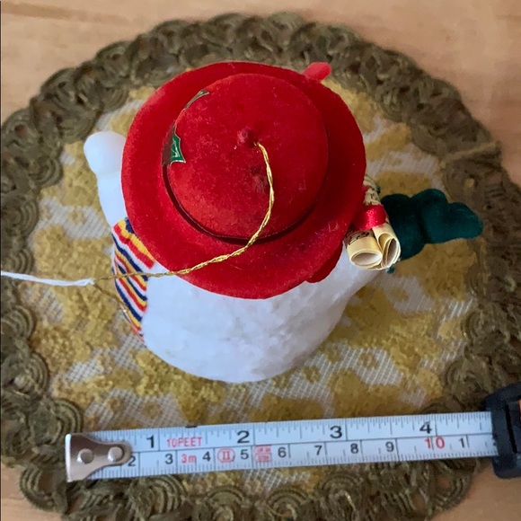 Snowman ⛄️ vintage flocked Christmas tree ornament decoration vintage - Picture 15 of 16